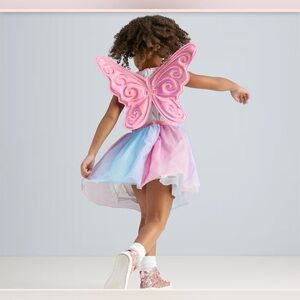 NWT American Girl Wellie Wisher Pink Silver & Blue Butterfly Fairy Costume Dress